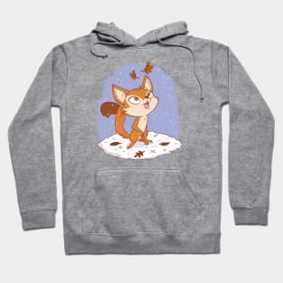 A Cute Cartoon Fox's Winter Adventure Hoodie